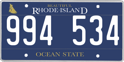 RI license plate 994534