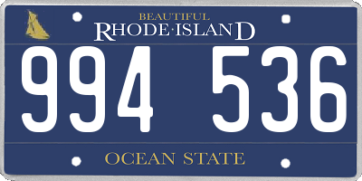 RI license plate 994536