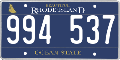 RI license plate 994537