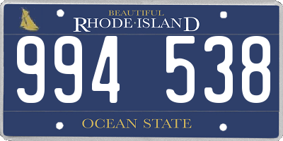 RI license plate 994538