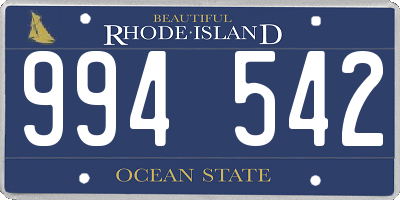 RI license plate 994542