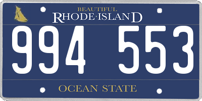 RI license plate 994553