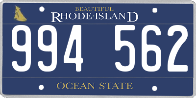 RI license plate 994562