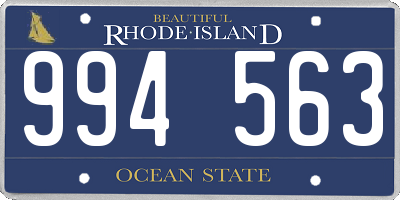 RI license plate 994563