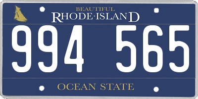 RI license plate 994565