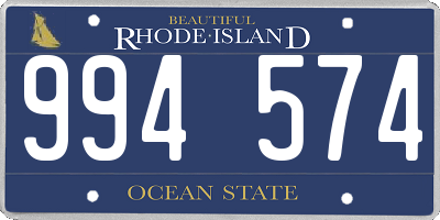 RI license plate 994574