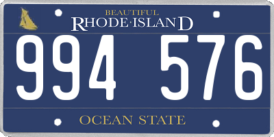 RI license plate 994576