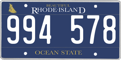 RI license plate 994578