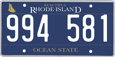 RI license plate 994581