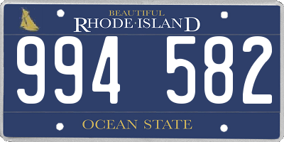 RI license plate 994582