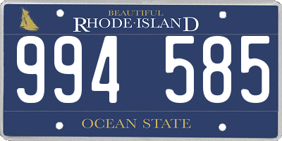 RI license plate 994585