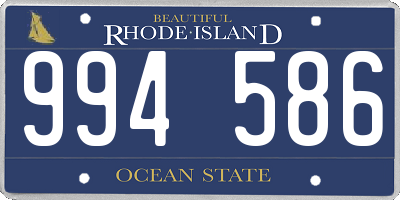 RI license plate 994586