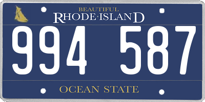 RI license plate 994587