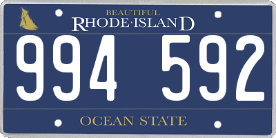 RI license plate 994592