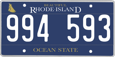 RI license plate 994593