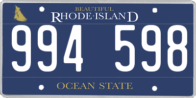 RI license plate 994598