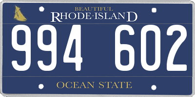 RI license plate 994602