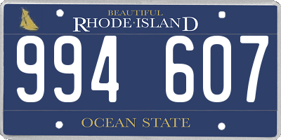 RI license plate 994607