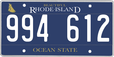 RI license plate 994612