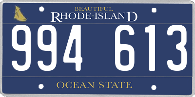 RI license plate 994613