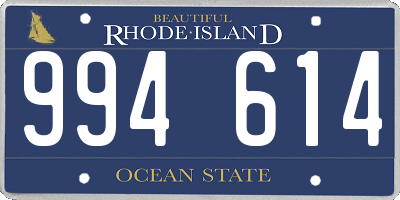 RI license plate 994614