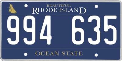 RI license plate 994635