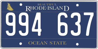 RI license plate 994637