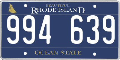 RI license plate 994639