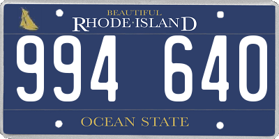 RI license plate 994640