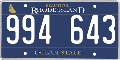 RI license plate 994643