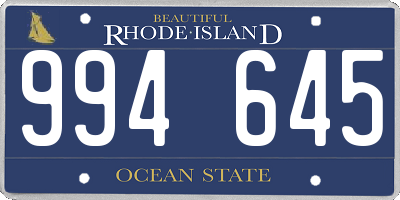 RI license plate 994645