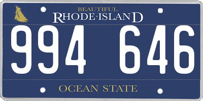 RI license plate 994646