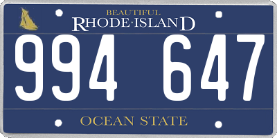 RI license plate 994647