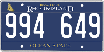 RI license plate 994649