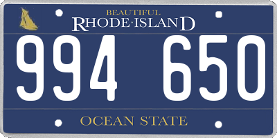 RI license plate 994650