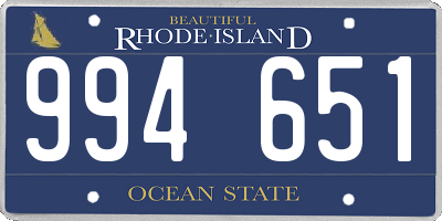RI license plate 994651