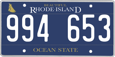 RI license plate 994653