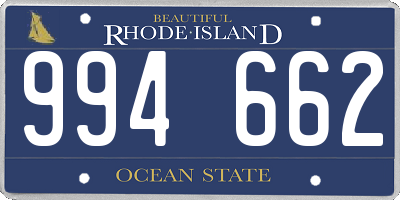 RI license plate 994662