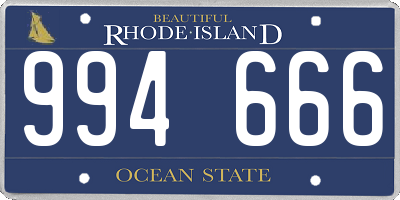 RI license plate 994666