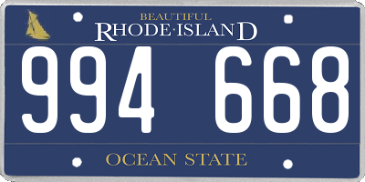 RI license plate 994668