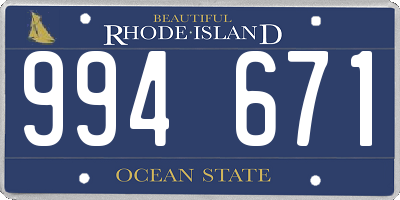 RI license plate 994671