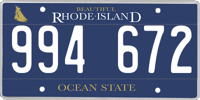 RI license plate 994672