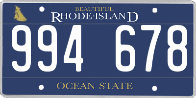 RI license plate 994678