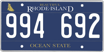 RI license plate 994692