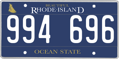 RI license plate 994696