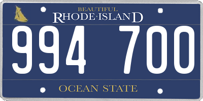 RI license plate 994700