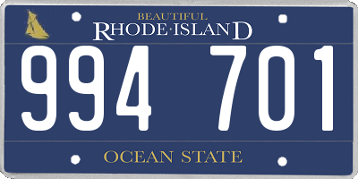 RI license plate 994701