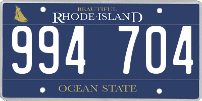 RI license plate 994704