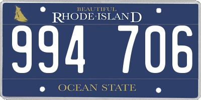 RI license plate 994706
