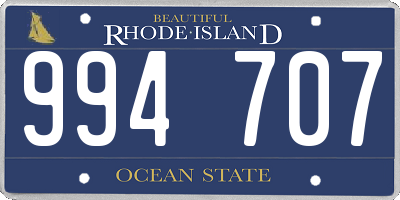 RI license plate 994707